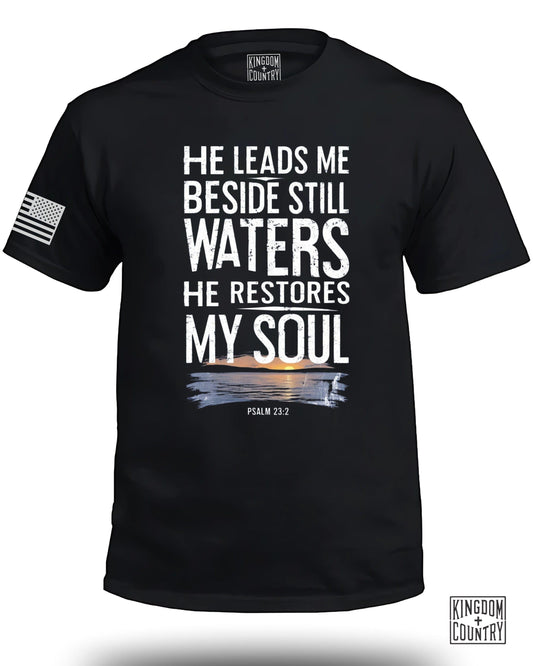 He Leads Me Beside Still Waters T-Shirt product