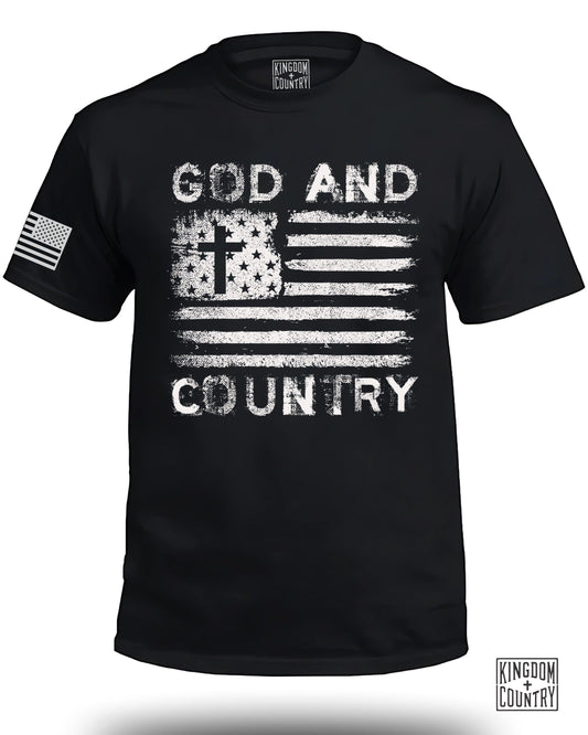 God and Country American Cross Flag T-shirt product