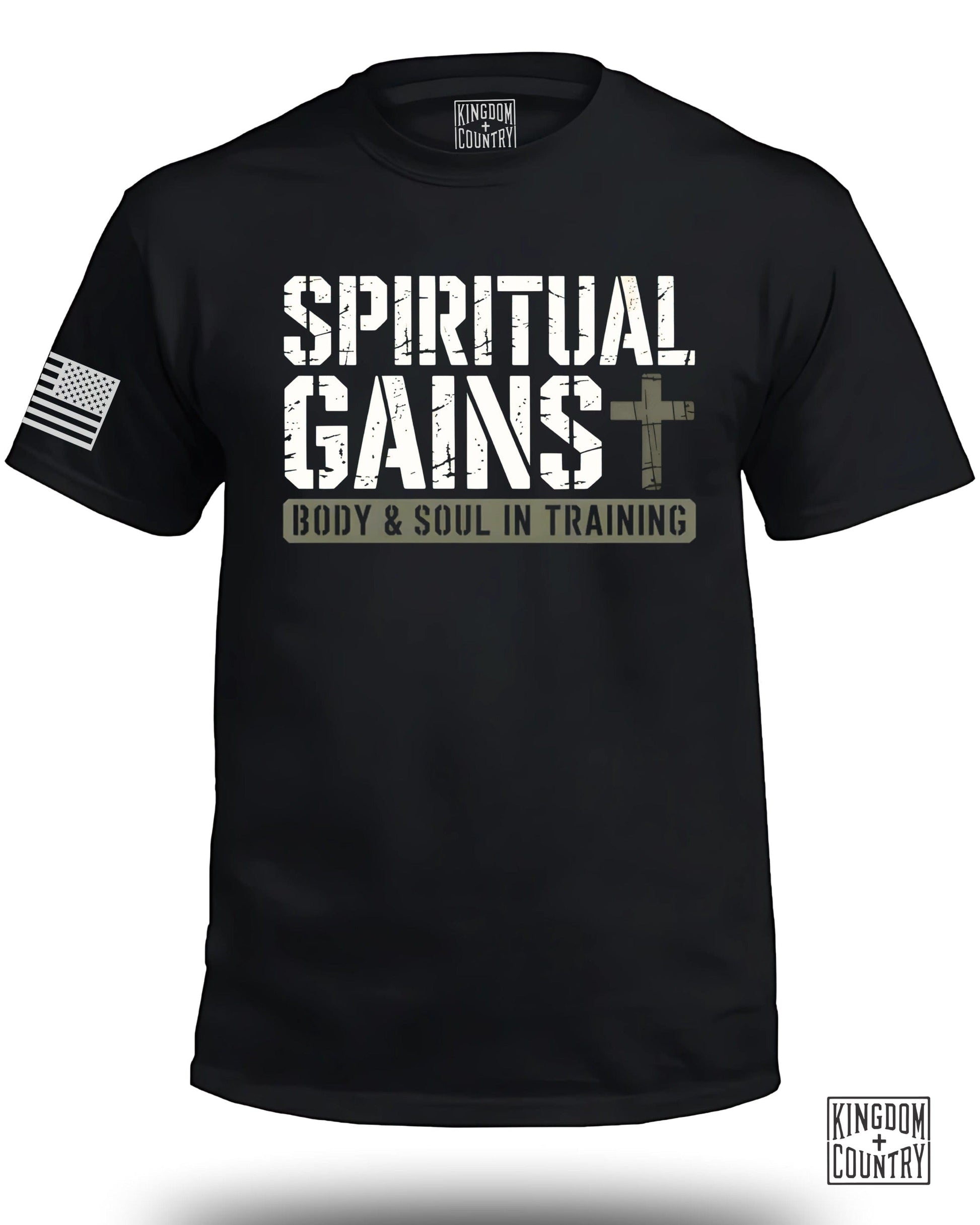 Spiritual Gains Body and Soul in Training T-Shirt product