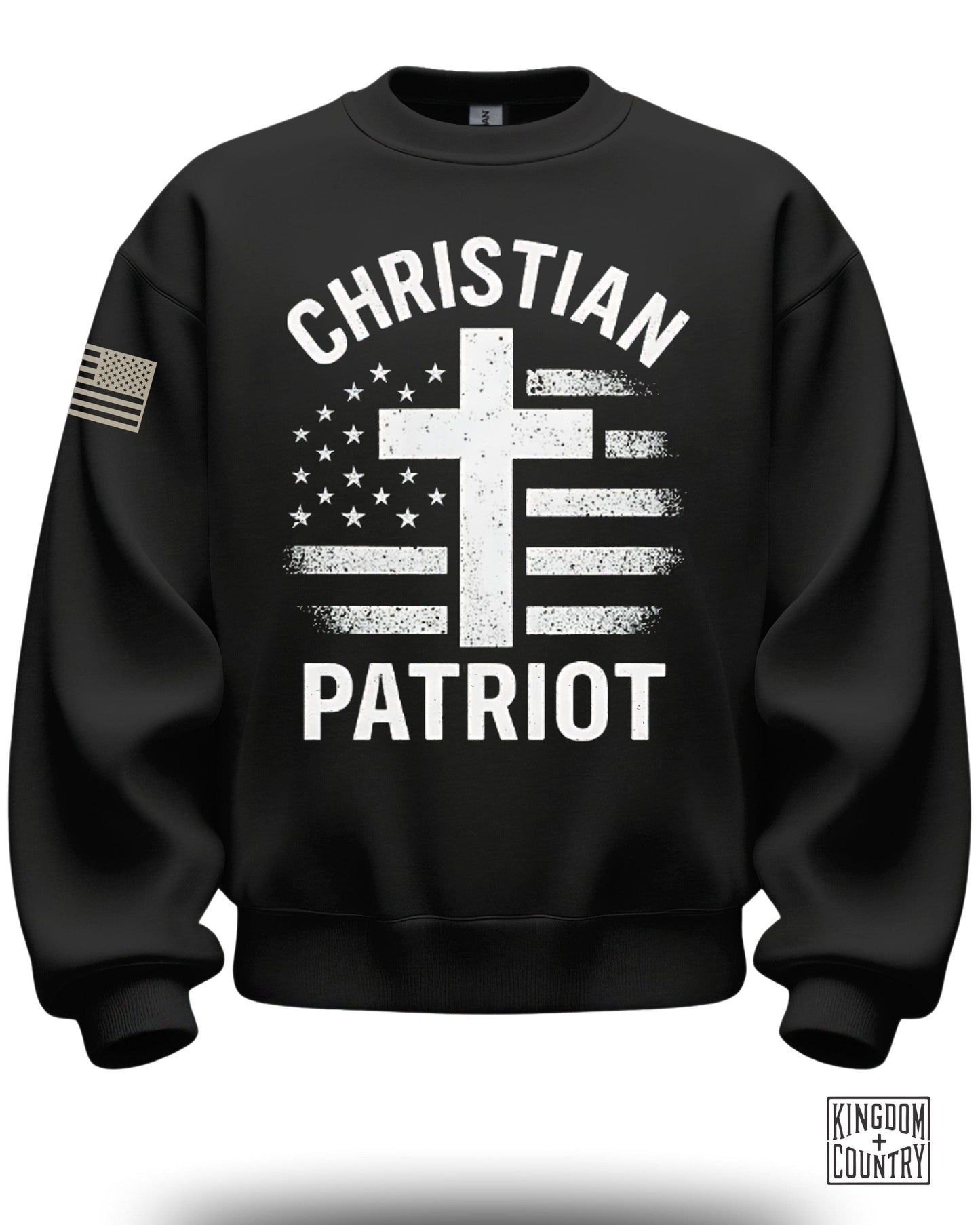 Christian Patriot Flag Print Sweatshirt