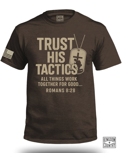Trust His Tactics Romans 8:28 Graphic T-shirt product