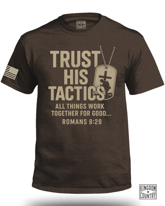 Trust His Tactics Romans 8:28 Graphic T-shirt product