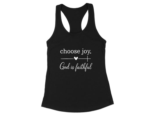 Choose Joy God Is Faithful Quote Tank Top product type