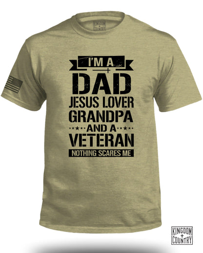I'm A Dad Jesus Lover Grandpa Veteran T-Shirt Product