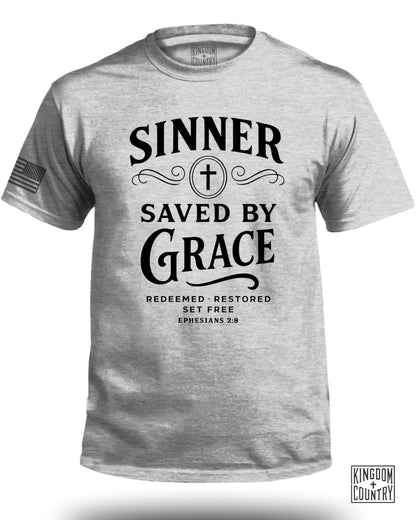 Sinner Saved by Grace Ephesians 2.8 T-shirt product