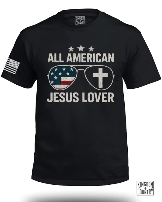 All American Jesus Lover Patriotic Sunglasses T-shirt product type