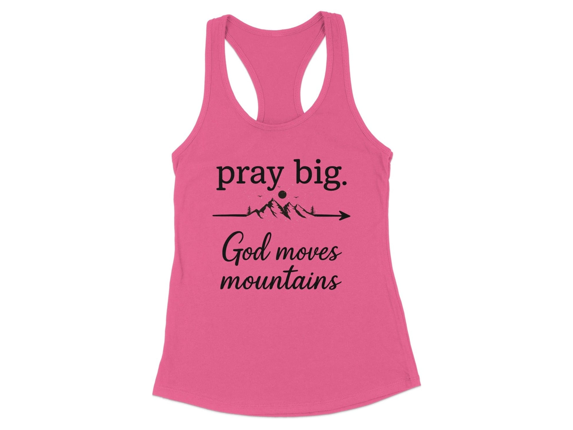 Pray Big God Moves Mountains Graphic Tank Top product