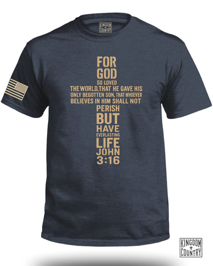 Inspirational John 3:16 Cross Design T-shirt product type
