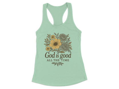 God Is Good All The Time Floral Design Tank Top Product Type