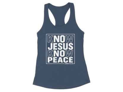 Inspirational Know Jesus Know Peace Tank Top product type