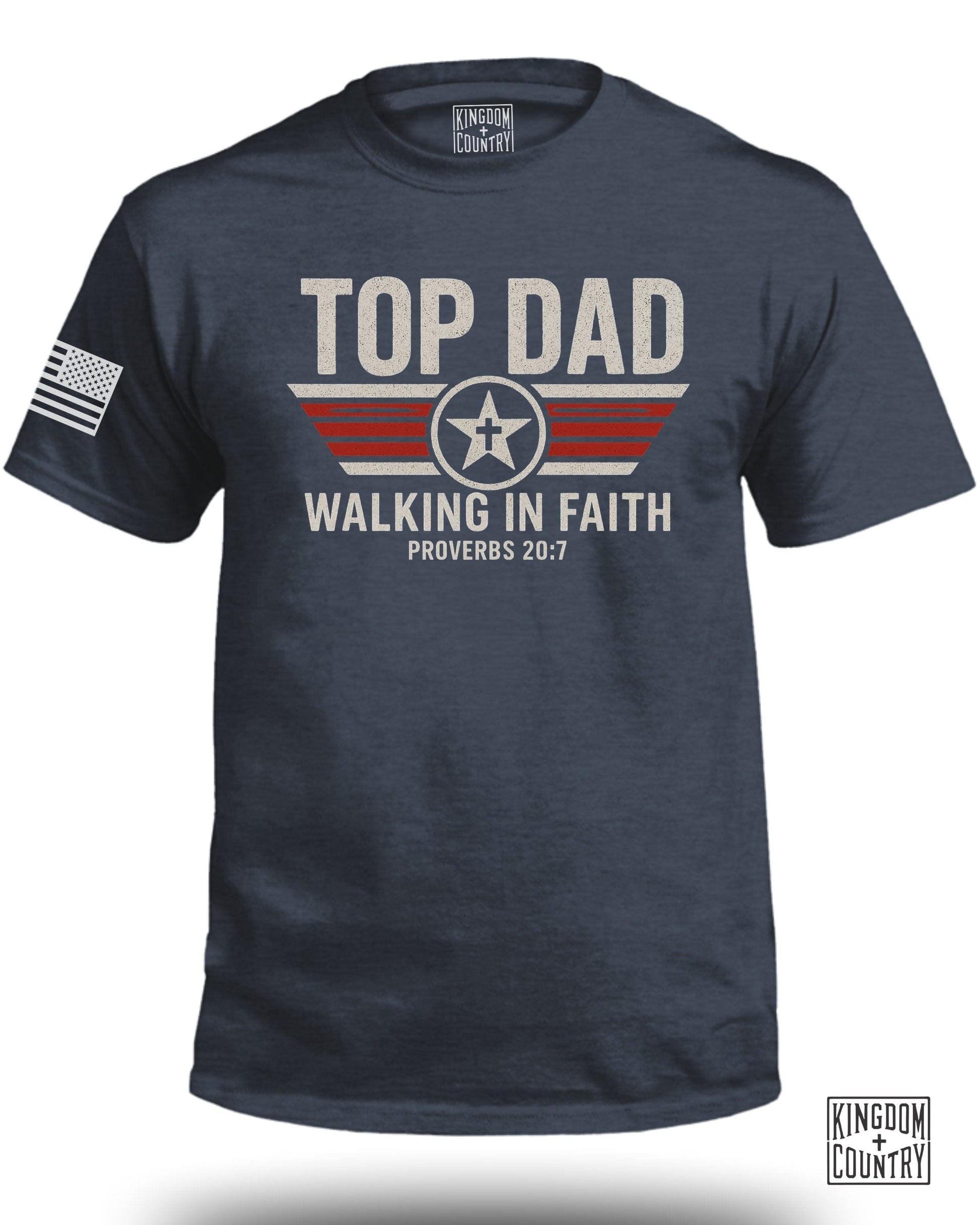Top Dad Walking in Faith Proverbs 20:7 T-shirt product