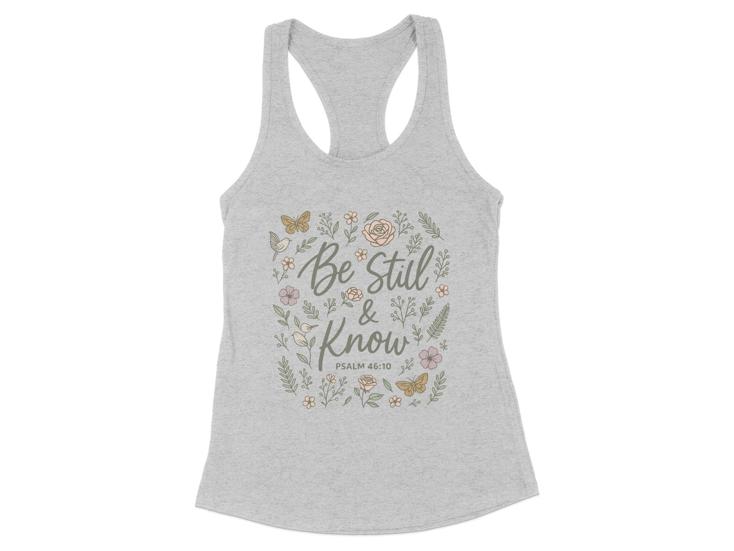Be Still and Know Floral Script Print Tank product