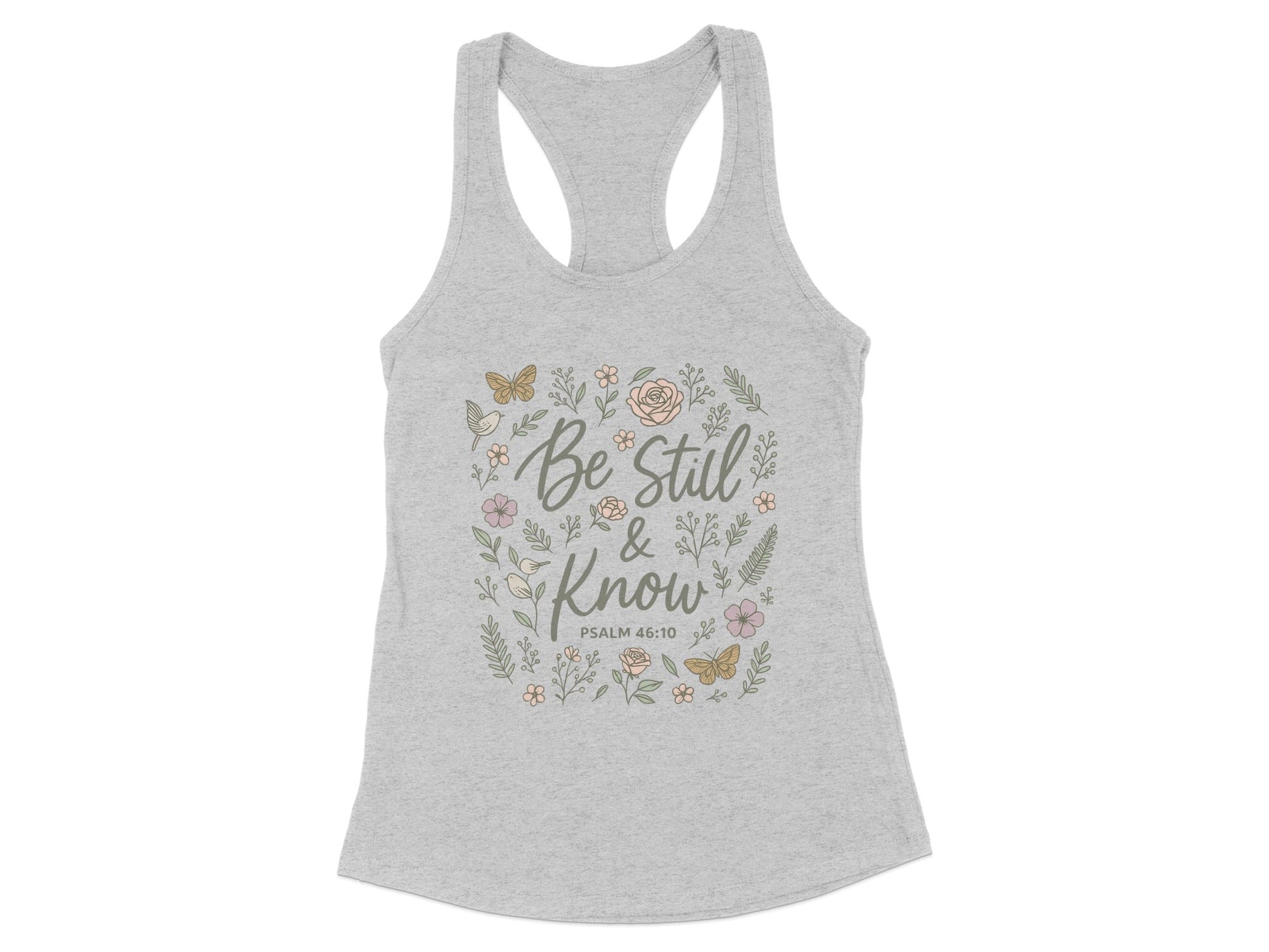 Be Still and Know Floral Script Print Tank product