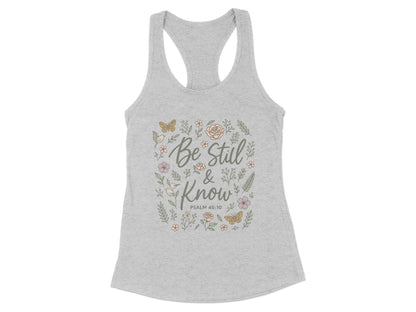 Be Still and Know Floral Script Print Tank product