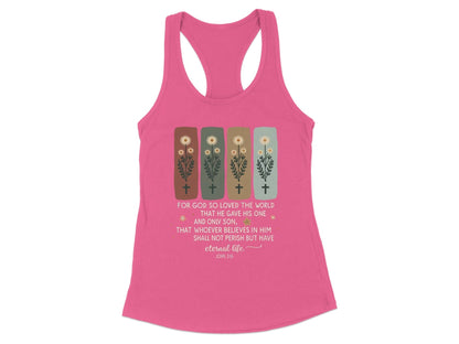 Inspirational Bible Verse Floral Design Tank Top product type