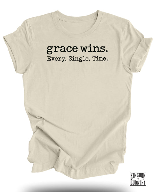 Grace Wins Every Single Time Statement Shirt product
