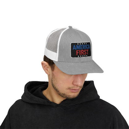 America First Snapback Trucker Cap