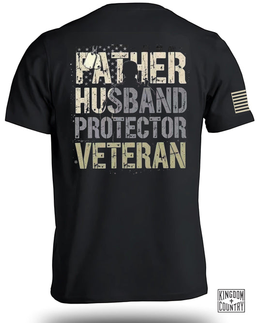 Father Husband Protector Veteran T-Shirt product