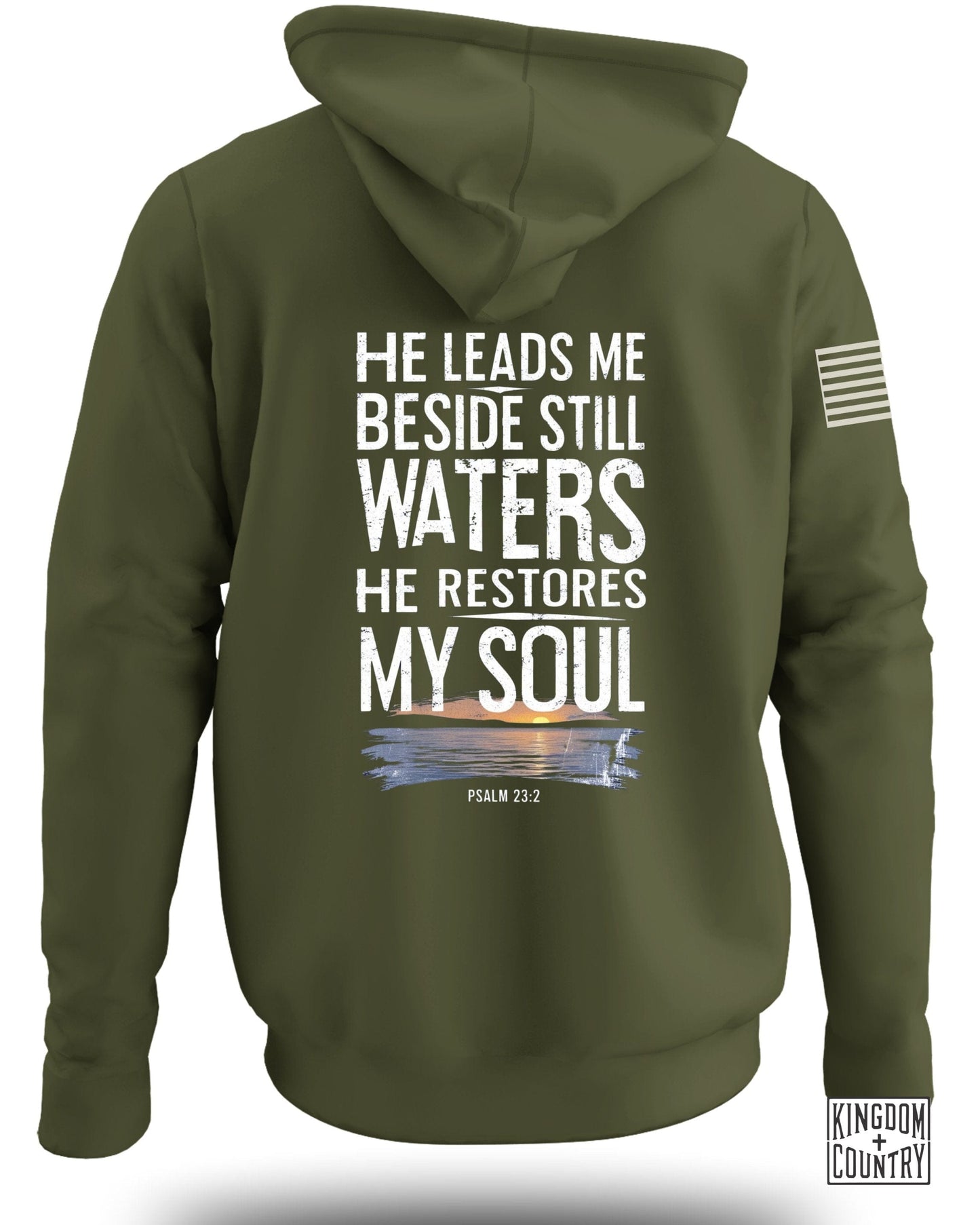 He Leads Me Beside Still Waters Printed Hoodie product type