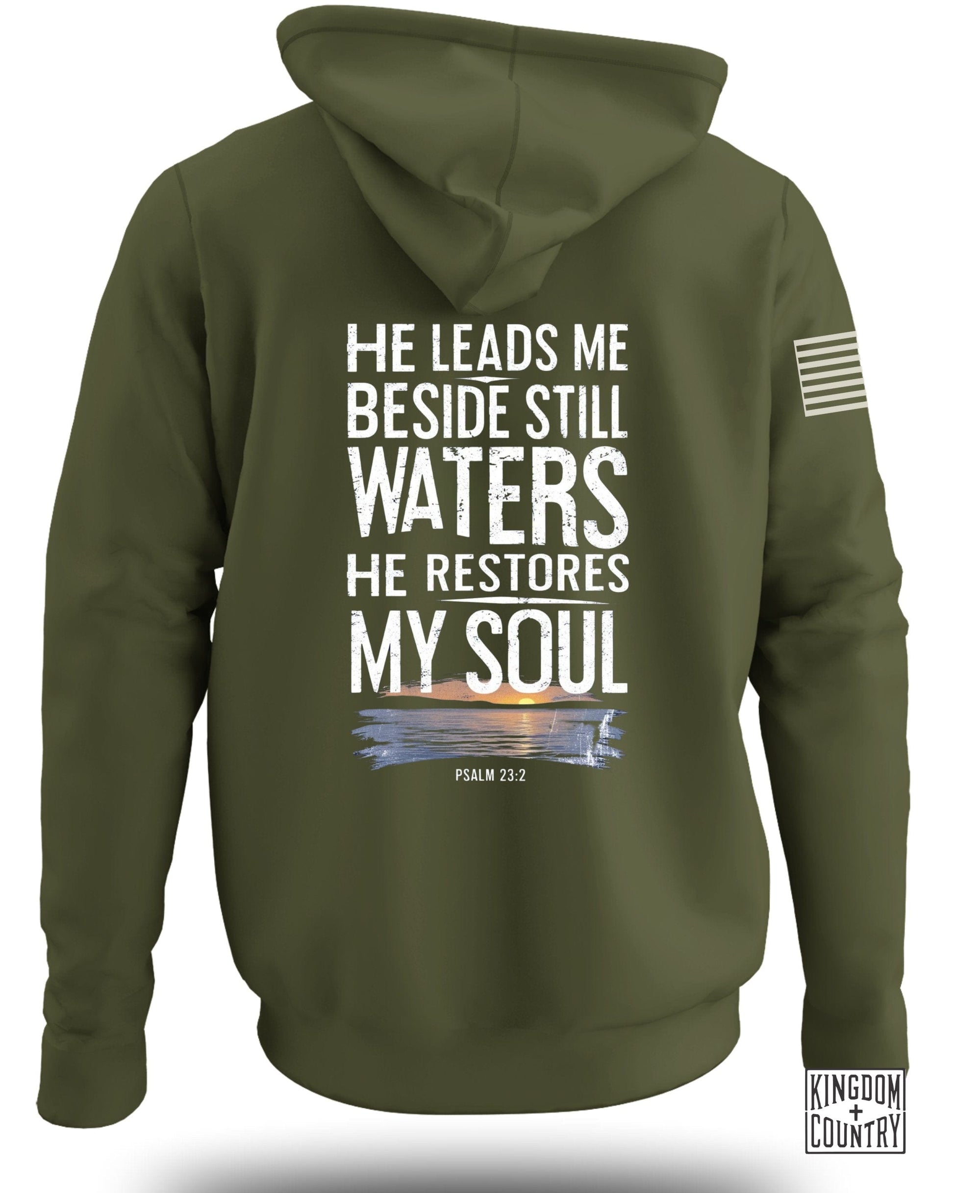 He Leads Me Beside Still Waters Printed Hoodie product type