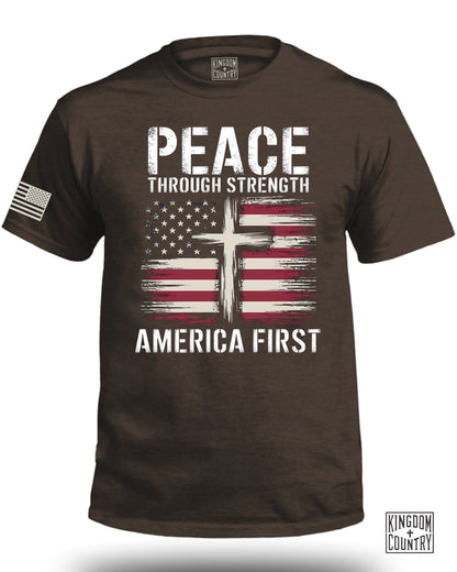 Peace Through Strength America First T-shirt product type