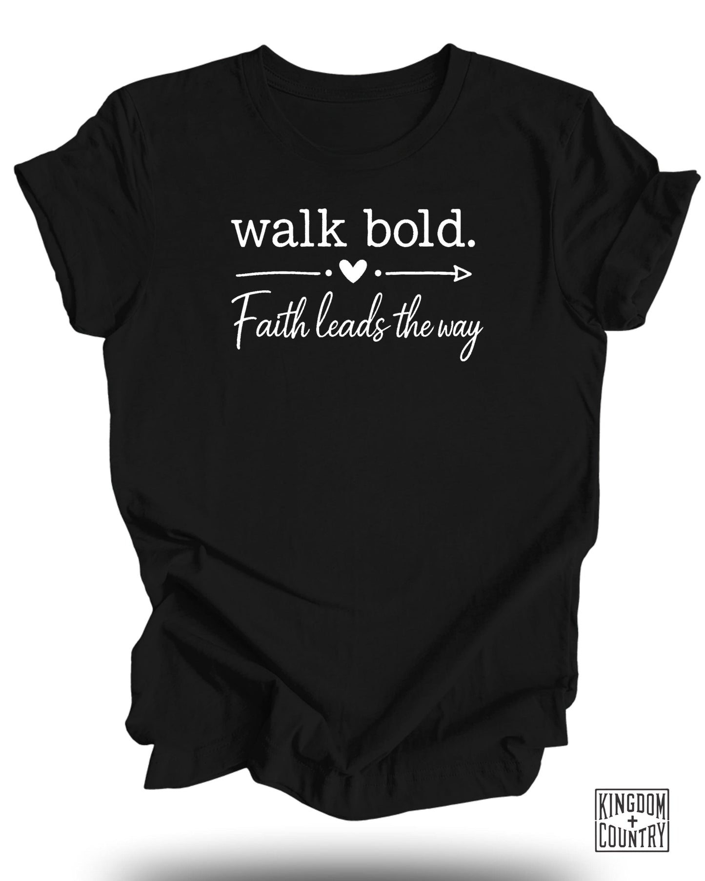 Walk Bold Faith Leads the Way Inspirational T-Shirt Product