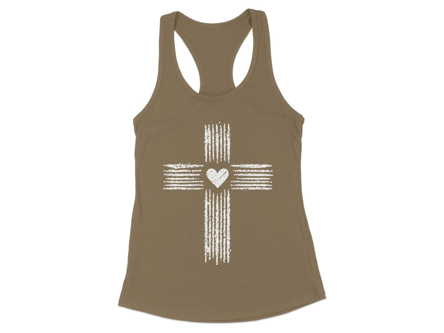 Inspirational Cross Heart Print Tank Top product type