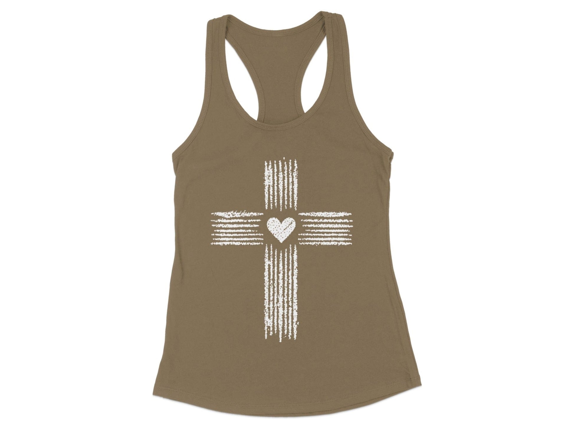 Inspirational Cross Heart Print Tank Top product type