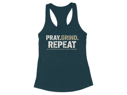 Pray Grind Repeat Inspirational Workout Tank Top product type