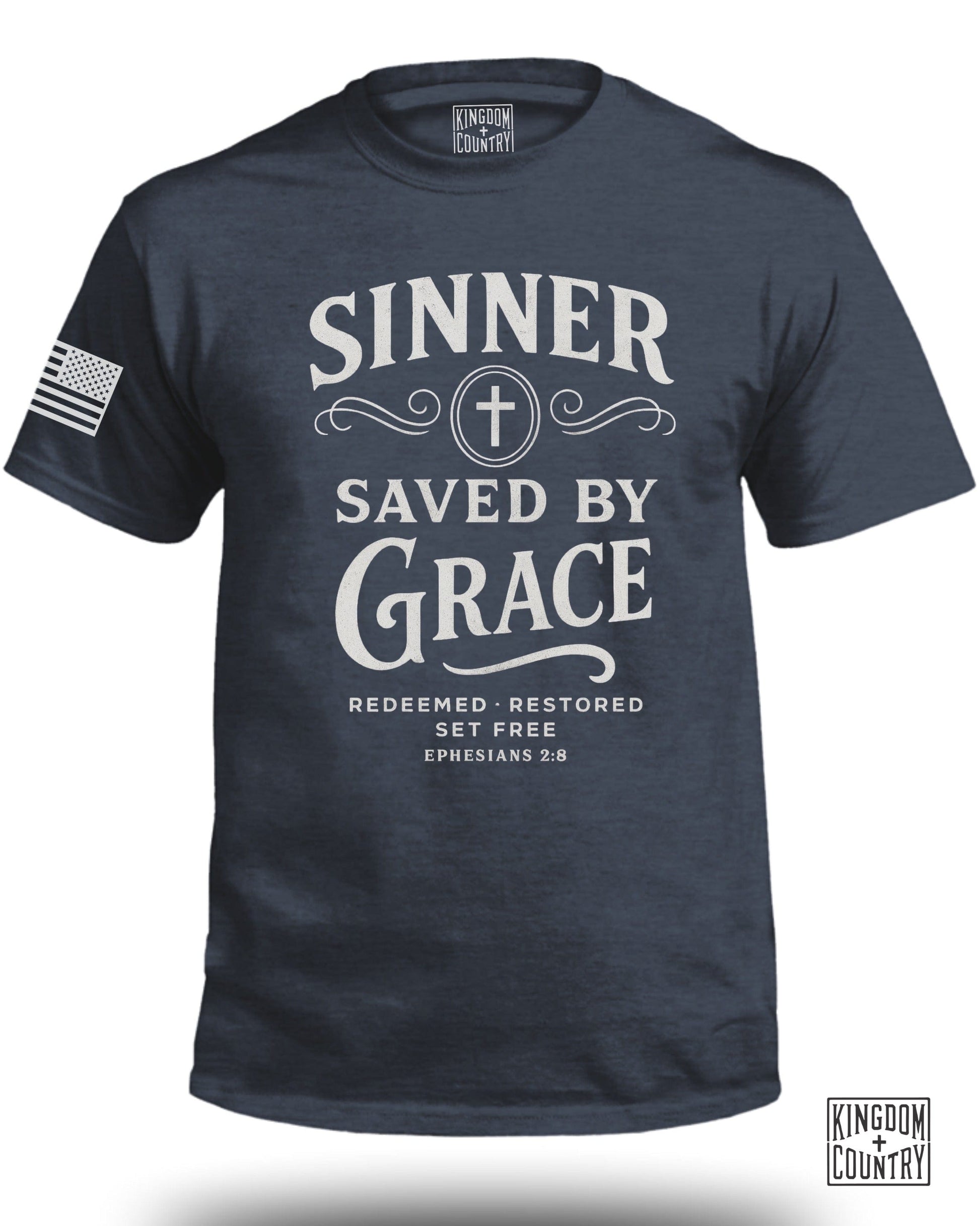 Sinner Saved By Grace Statement Christian T-shirt Product