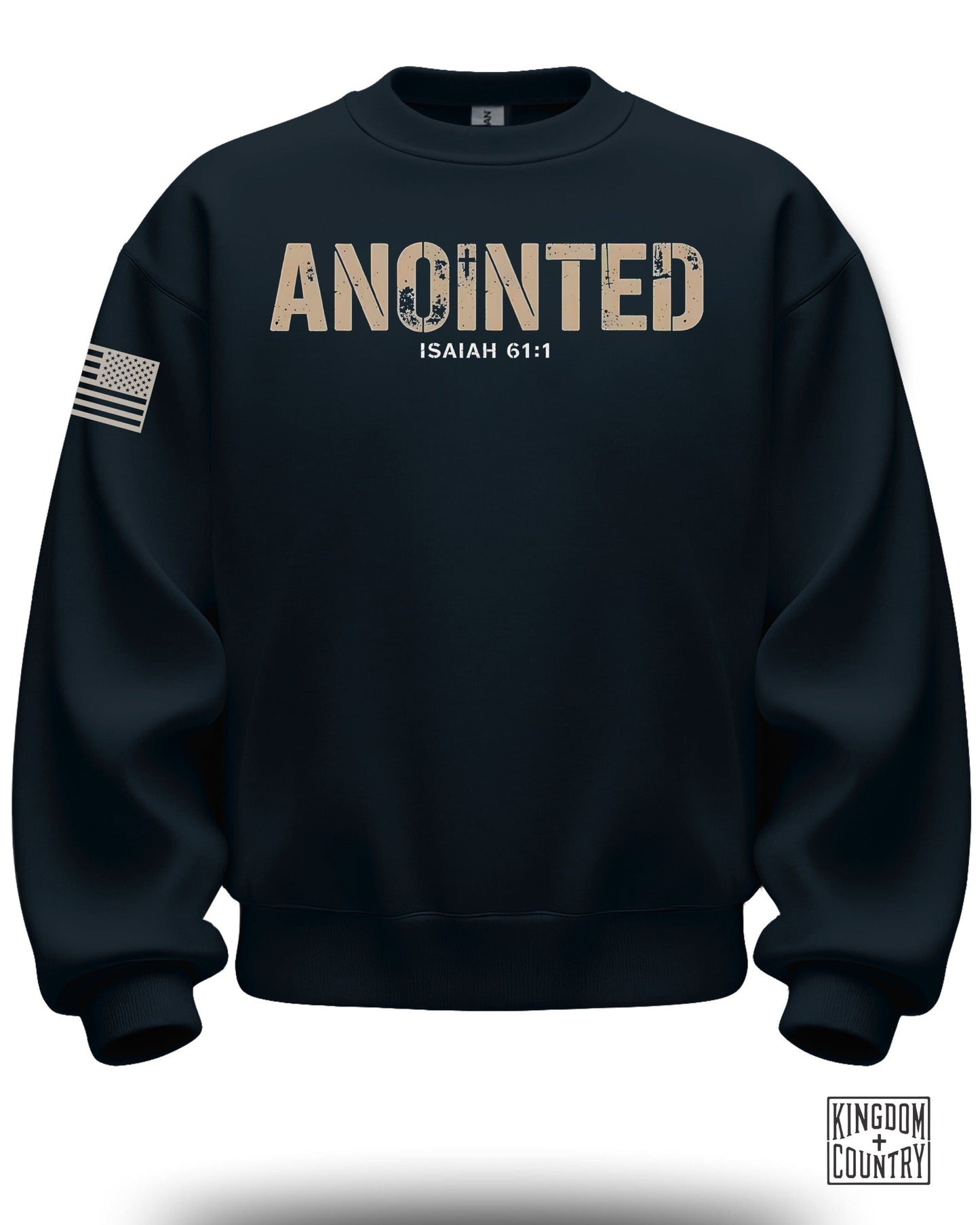 ANOINTED ISAIAH 61:1 Sweatshirt with USA Flag Design