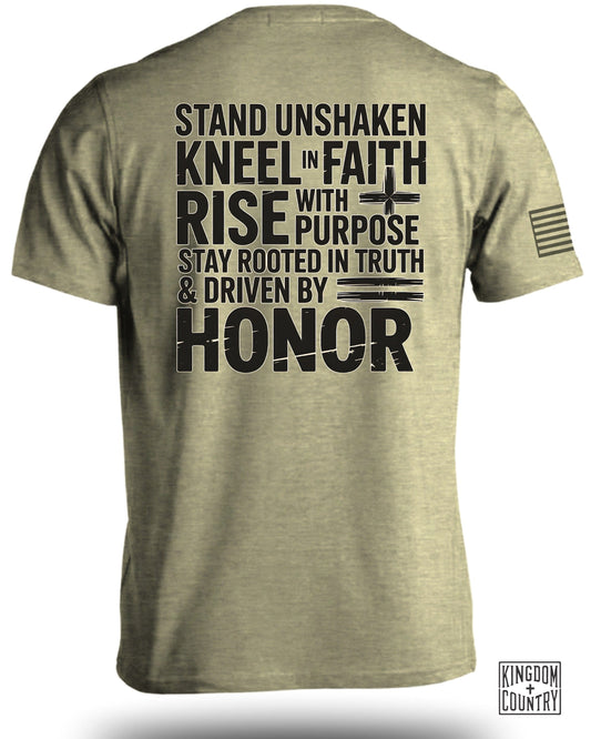 Stand Unshaken Kneel in Faith Driven by Honor product type