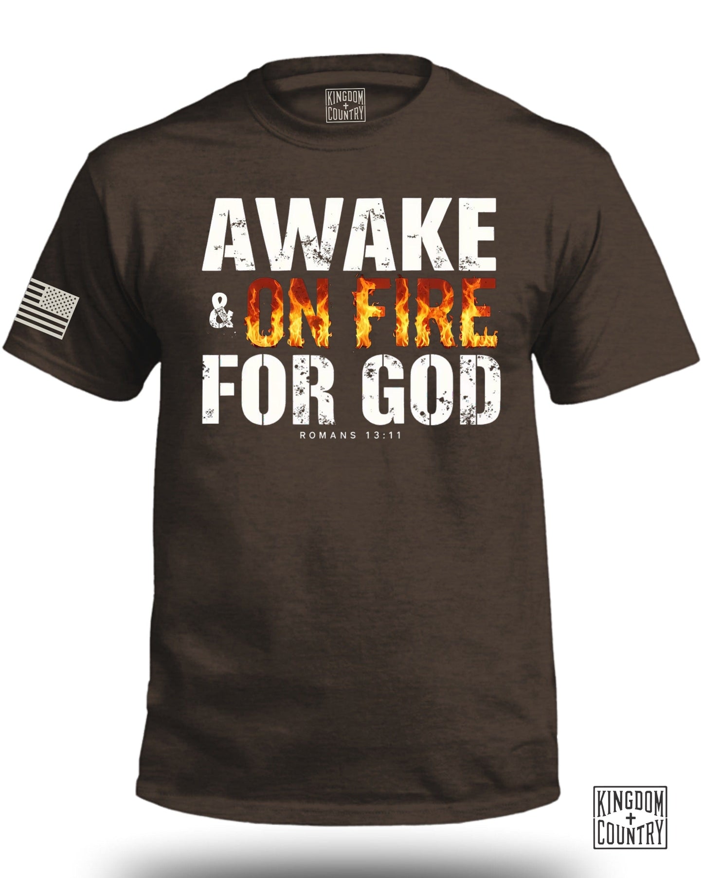 Awake and On Fire for God Romans 12 11 T Shirt product
