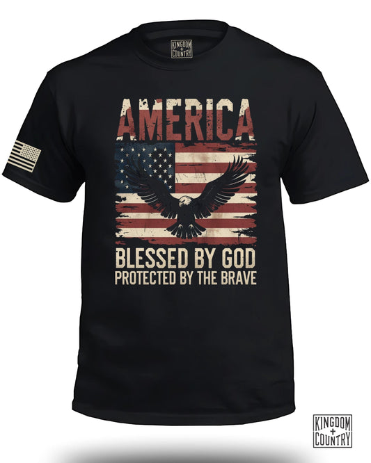 America Blessed By God Protected By The Brave product type