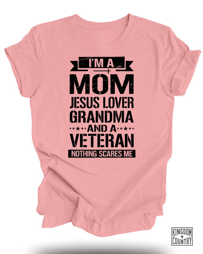 I'm A Mom Jesus Lover Grandma Veteran T-Shirt Product