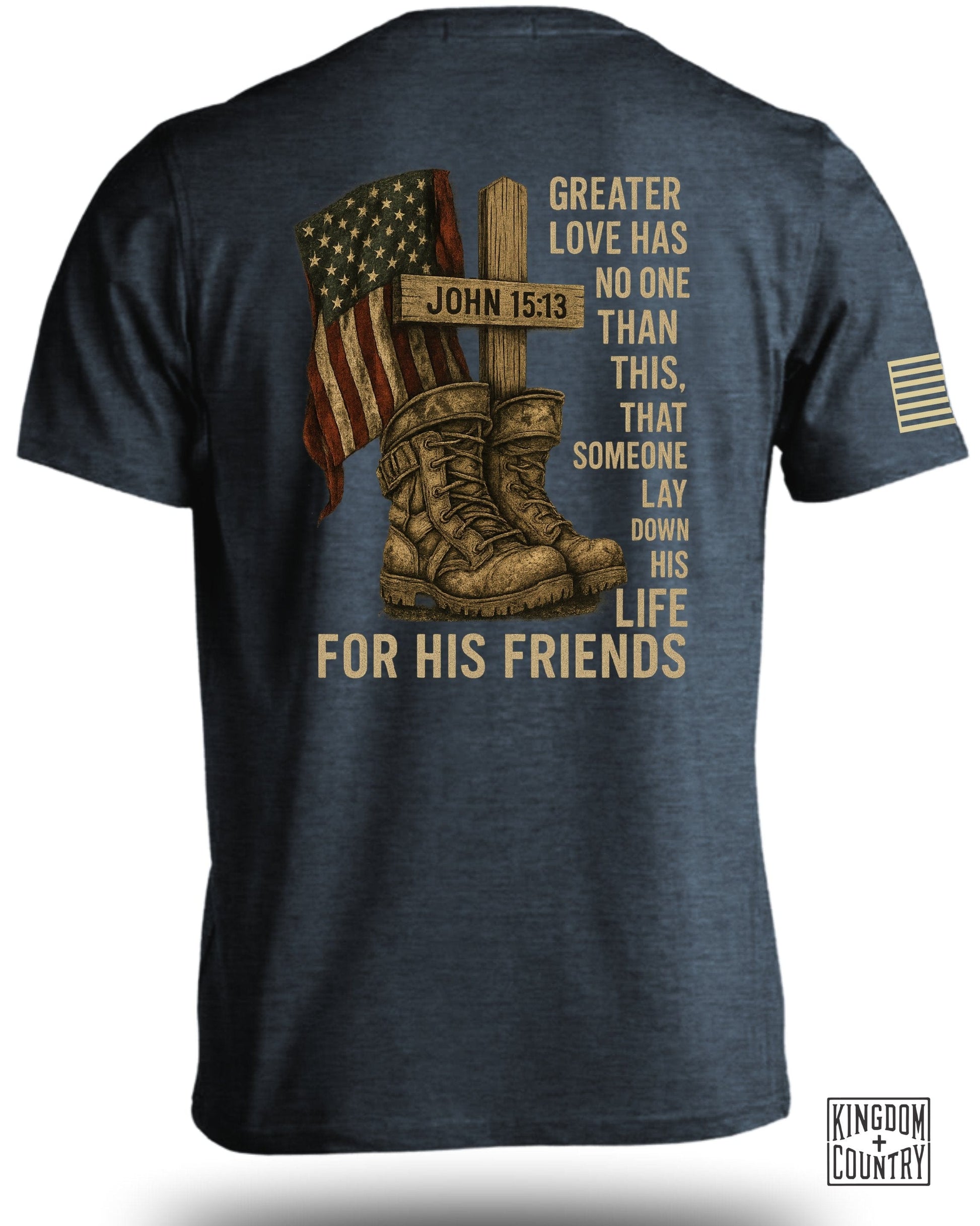 John 15:13 Greater Love USA Flag Boots Shirt product