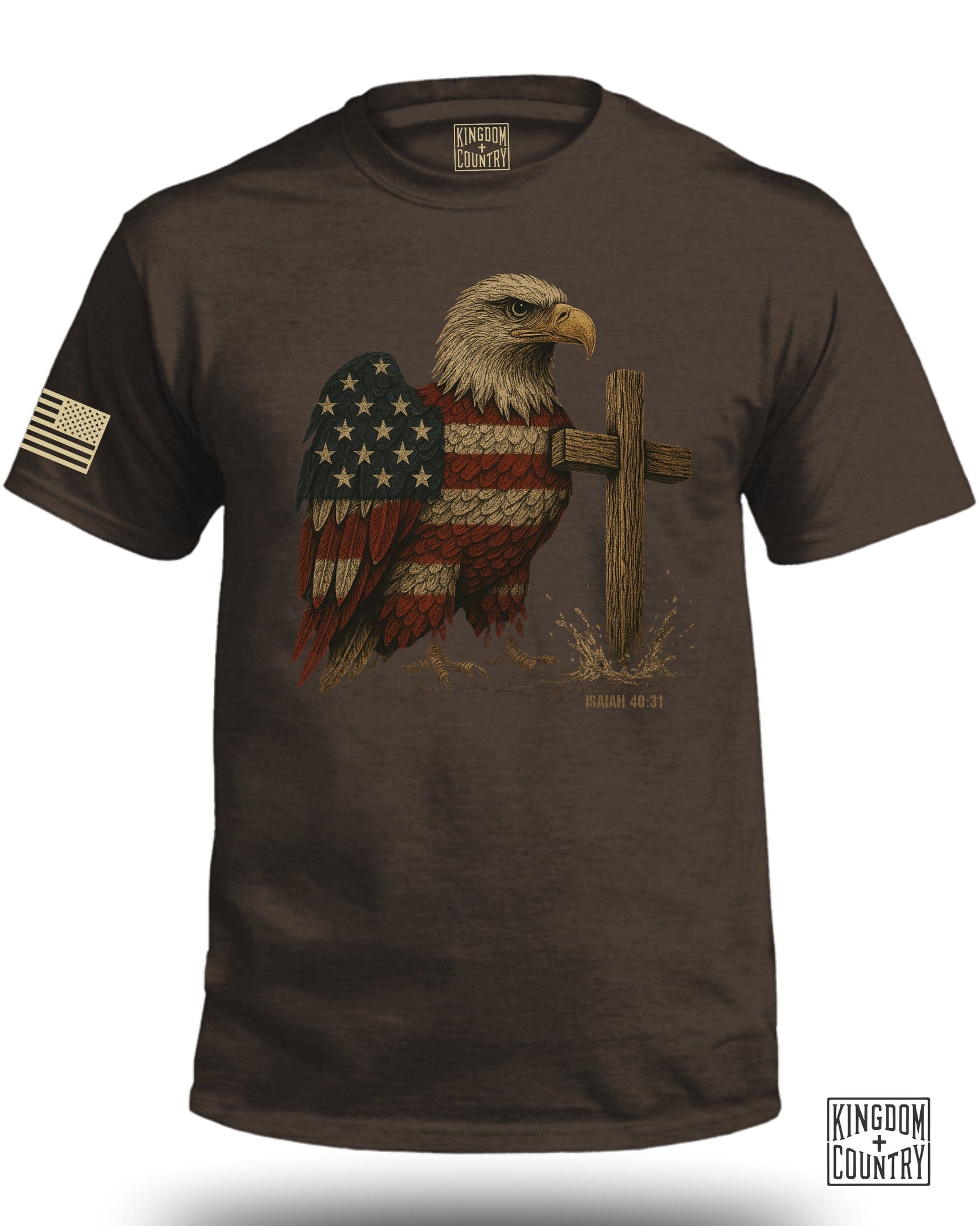 Patriotic Eagle with American Flag Cross T-Shirt product