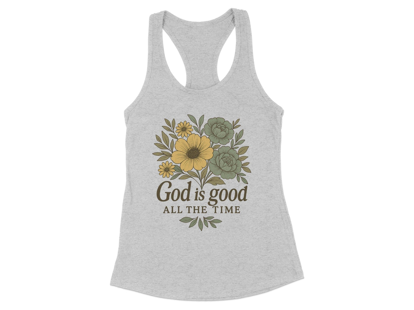 God is good all the time floral-themed tank top product type