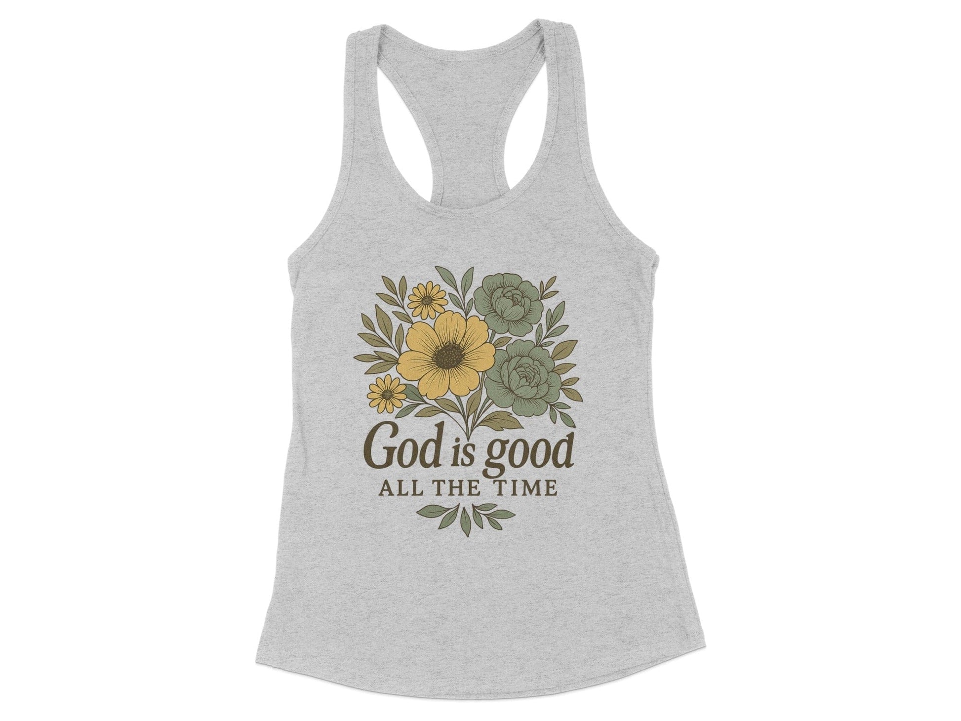 God is good all the time floral-themed tank top product type