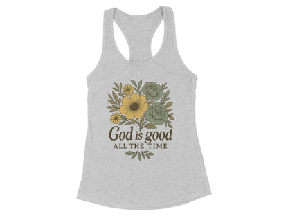 God is good all the time floral-themed tank top product type