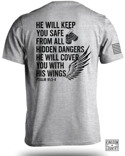 He Will Keep You Safe Psalm 91:3-4 T-shirt product