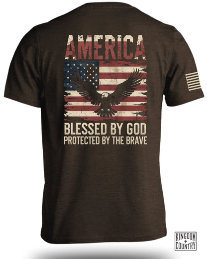 America Blessed By God Protected By The Brave Shirt product type