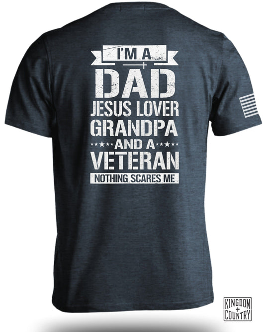 I'm a Dad Jesus Lover Grandpa and a Veteran Shirt Product