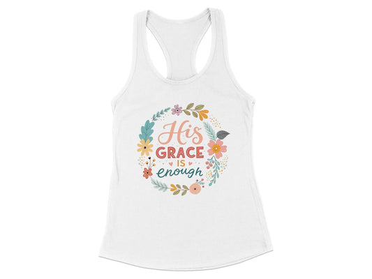 His Grace Is Enough Floral Inspirational Tank product