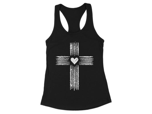 Unique Cross Heart Graphic Design Tank Top Product Type