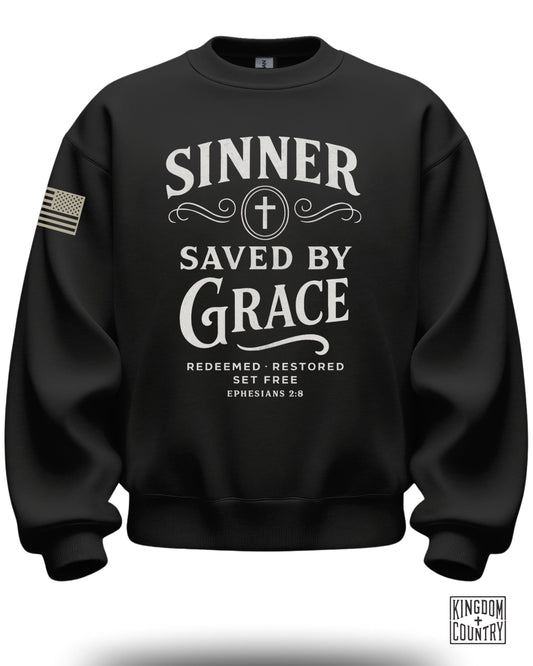 Sinner Saved By Grace Redeemed Restored Sweatshirt