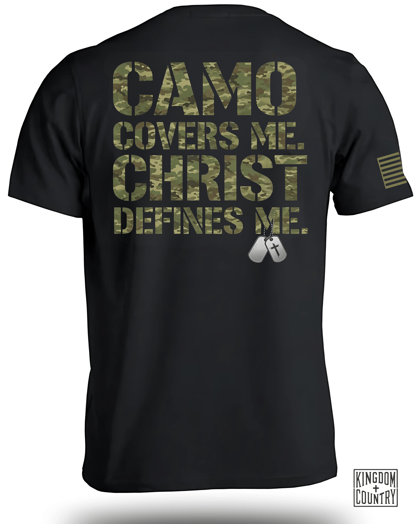 Camo Covers Me Christ Defines Me Christian T-Shirt