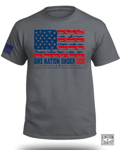 One Nation Under God Aviation Flag T-Shirt