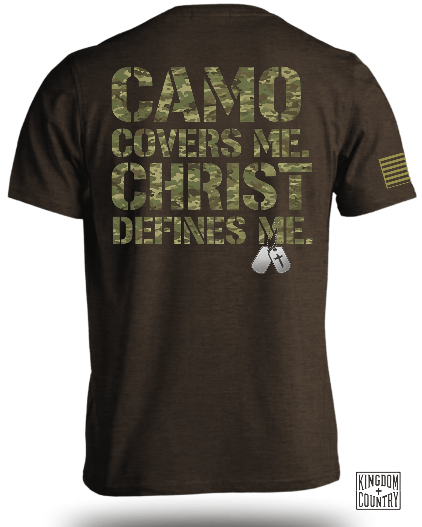 Camo Covers Me Christ Defines Me Christian T-Shirt