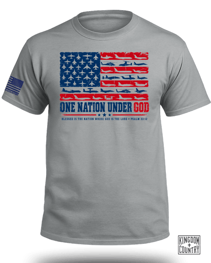 One Nation Under God Aviation Flag T-Shirt